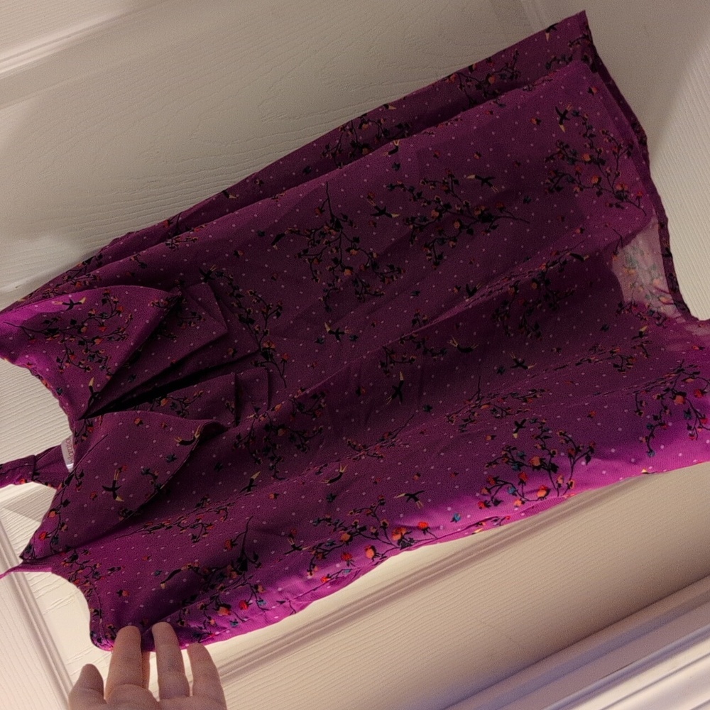 Magenta Racer Back Chiffon Tank - Picture 2 of 6